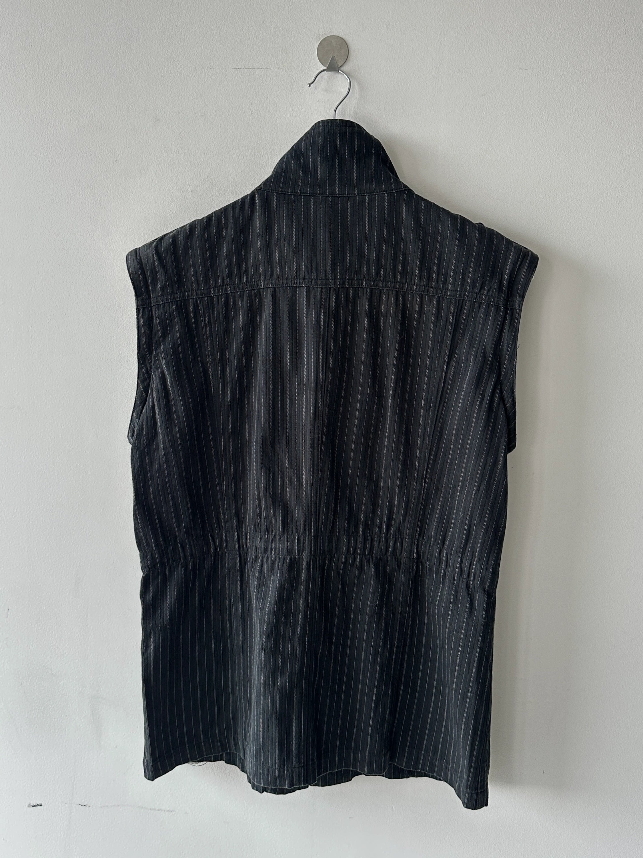 SEMANTIC DESIGN - 2000s 2 IN 1 PINSTRIPED JACKET GILET