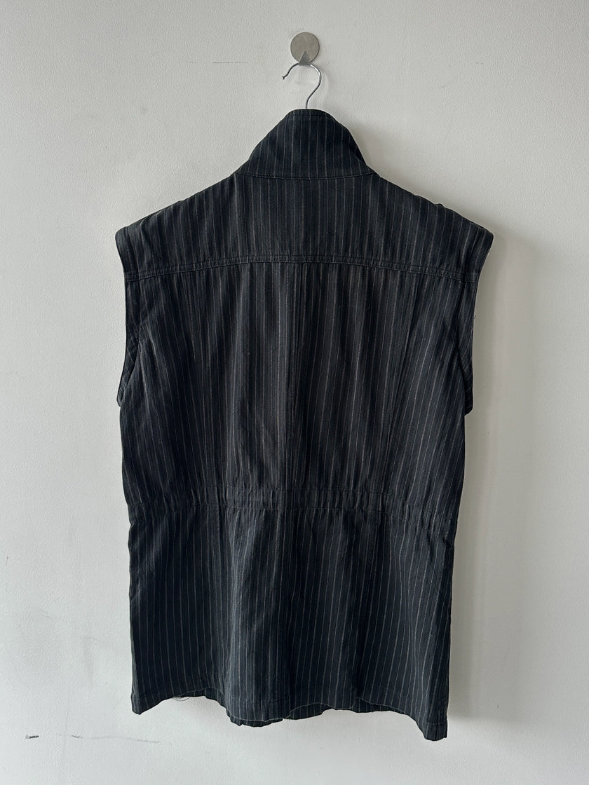 SEMANTIC DESIGN - 2000s 2 IN 1 PINSTRIPED JACKET GILET