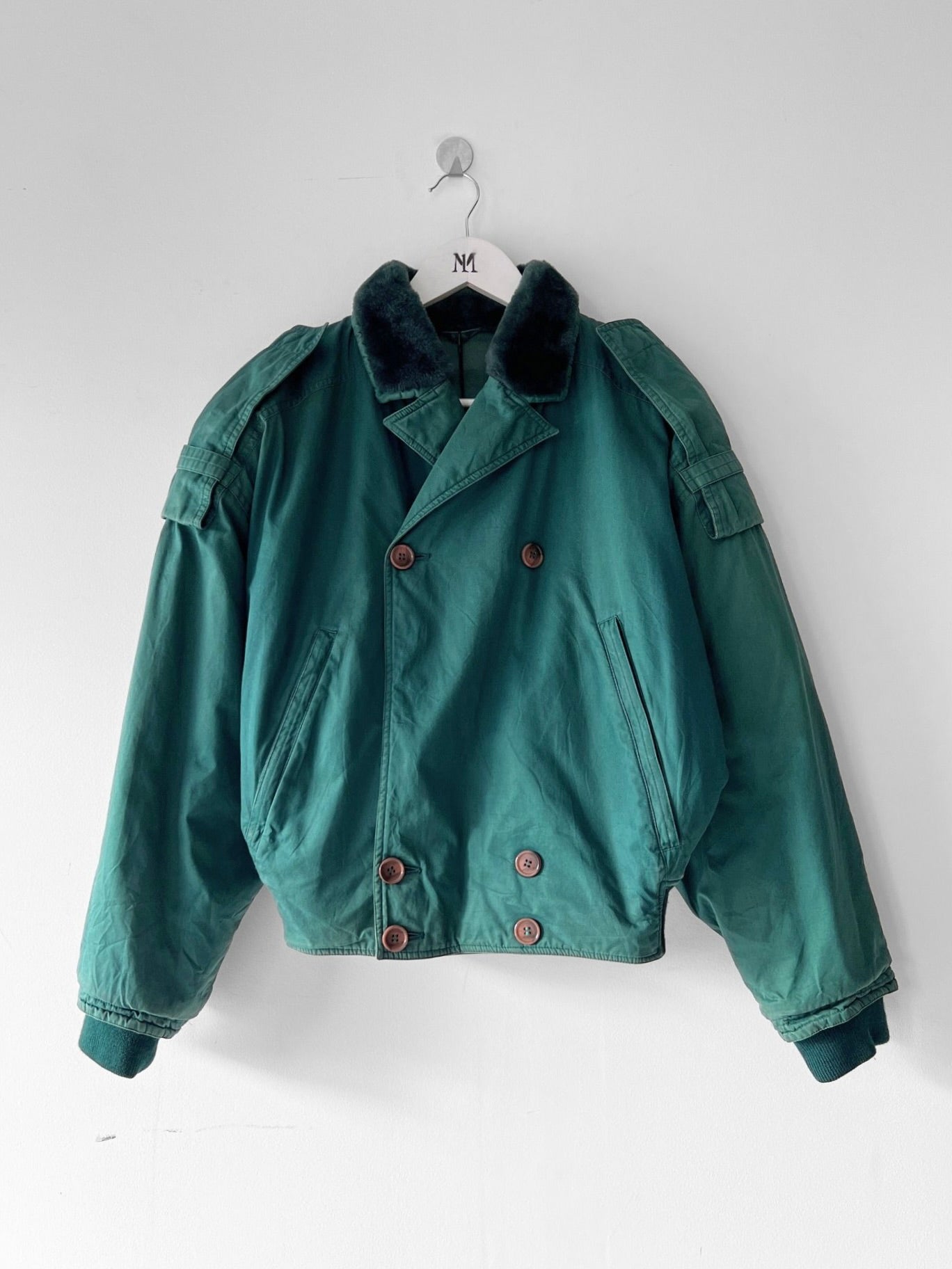 GIANNI VERSACE - 1980s BOMBER JACKET WITH FUR COLLAR