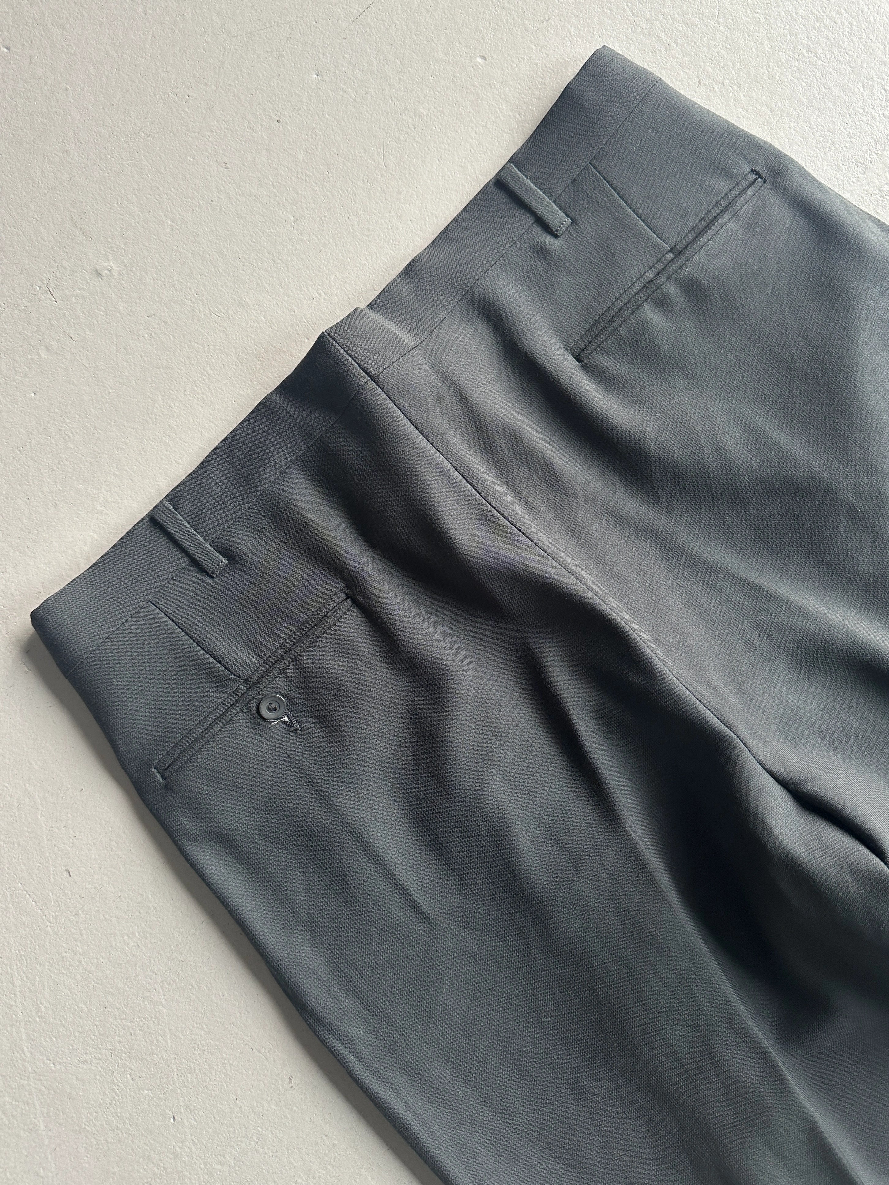 1990s FRONT PLEATS TAILORED TROUSERS WITH TURN UP HEMS