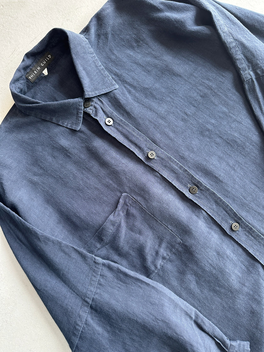 SHIRIN GUILD - 1990s OVERSIZED LINEN SHIRT