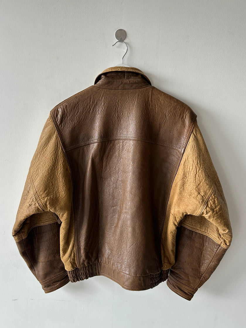 VALENTINO - early 1980s LEATHER BOMBER JACKET