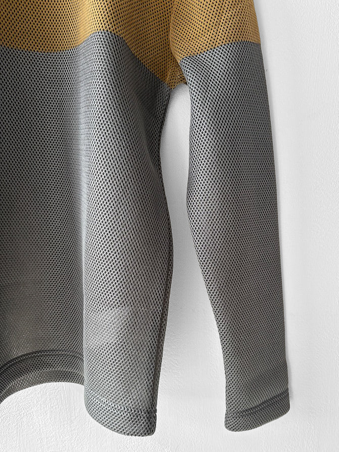 EMPORIO ARMANI - F/W 2013 PERFORATED V NECK TECHNICAL LONG SLEEVE TOP