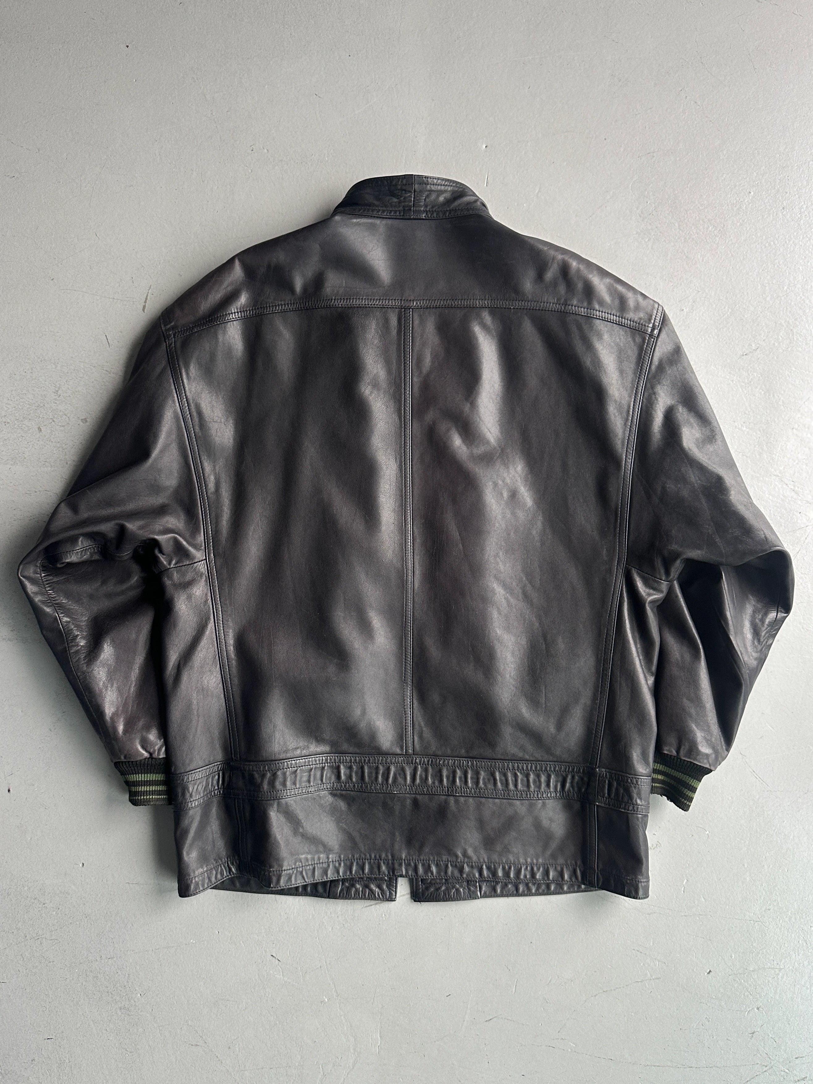 MARITHÉ + FRANÇOIS GIRBAUD X COMPAGNIE DES MONTAGNES & DES FORETS - 1980s LAYERED FRONT LEATHER JACKET