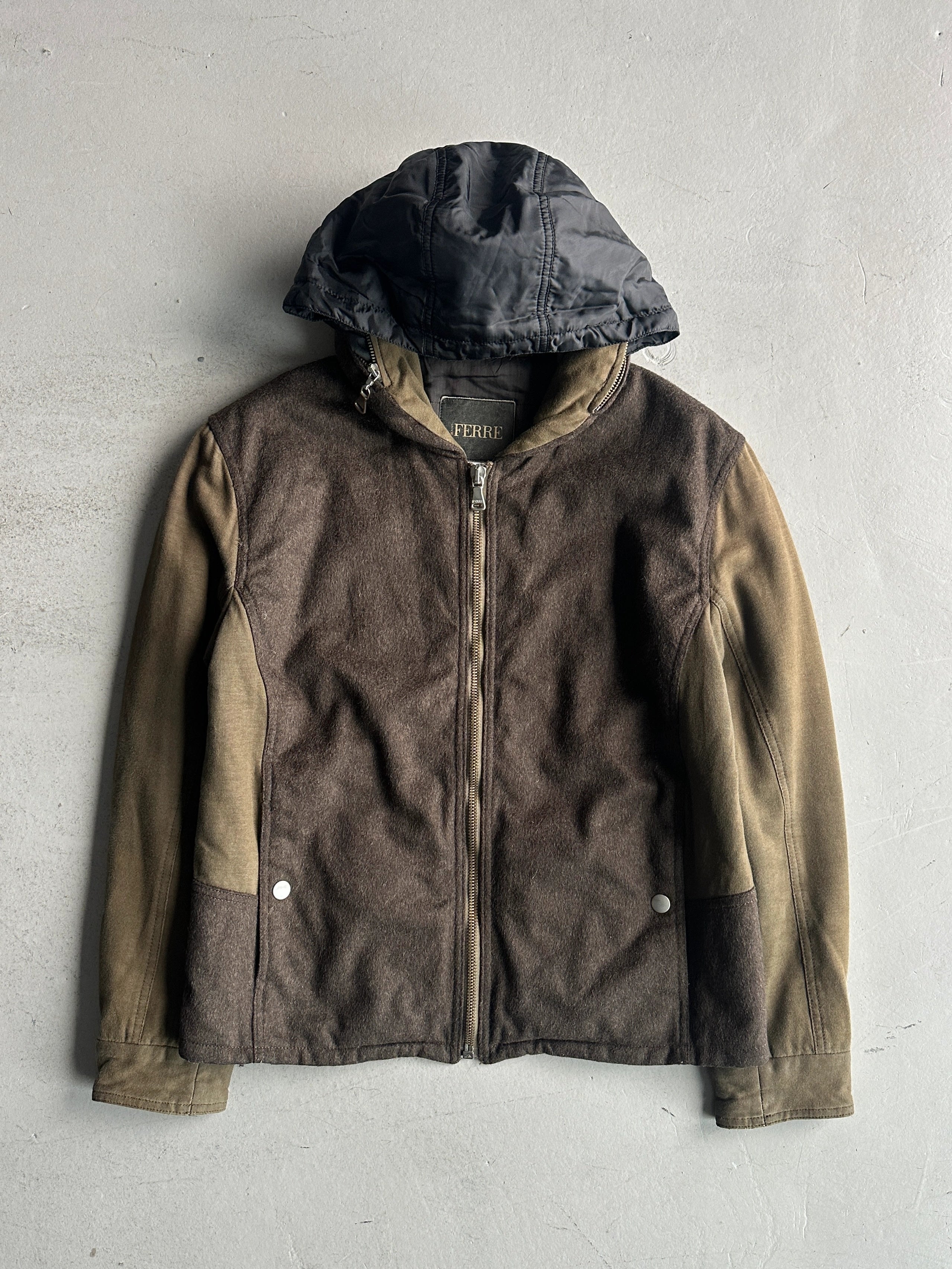 GIANFRANCO FERRÉ - 1990s CUSHIONED COLLAR WOOL JACKET