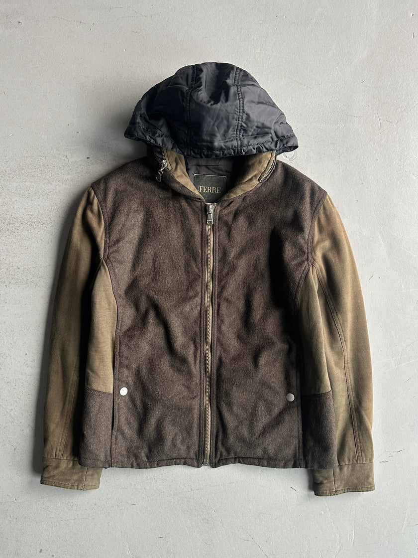 GIANFRANCO FERRÉ - 1990s CUSHIONED COLLAR WOOL JACKET