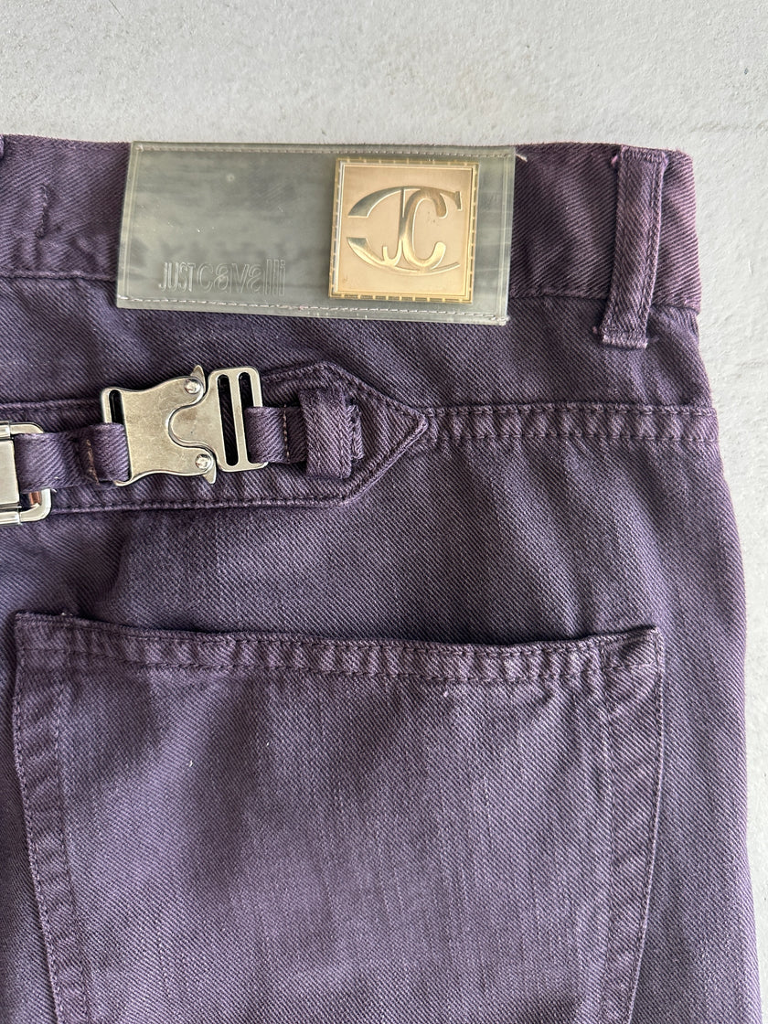 JUST CAVALLI - 2000s BACK BUCKLE JEANS TROUSERS