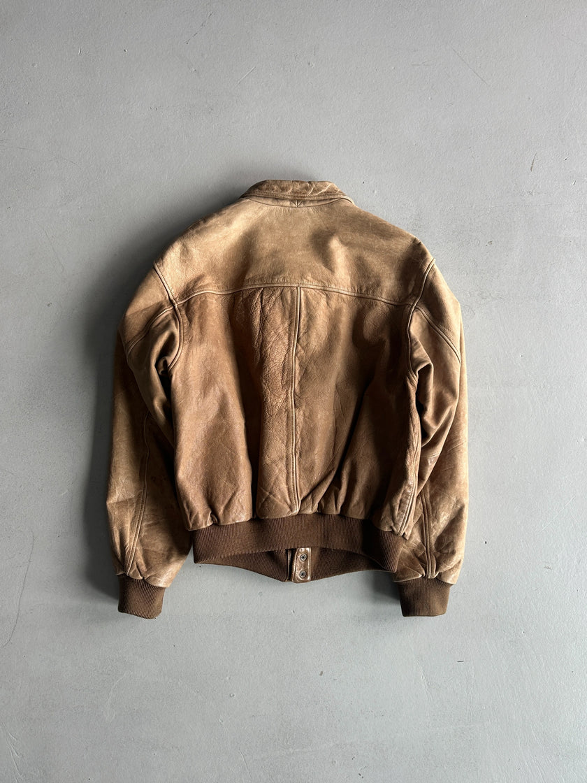 EMPORIO ARMANI - 1980s LEATHER BOMBER JACKET