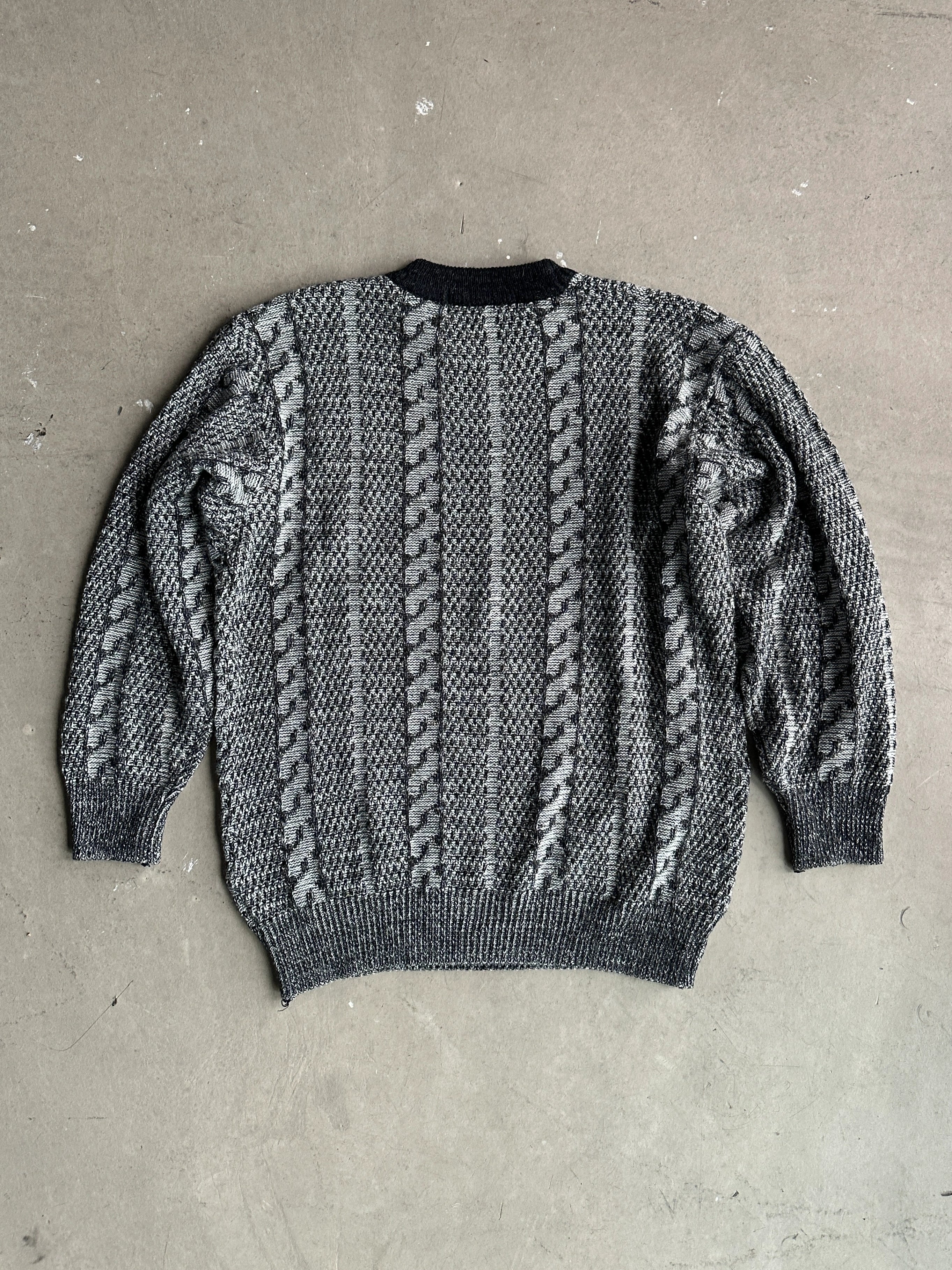 1990s JACQUARD KNIT ROUND NECK JUMPER