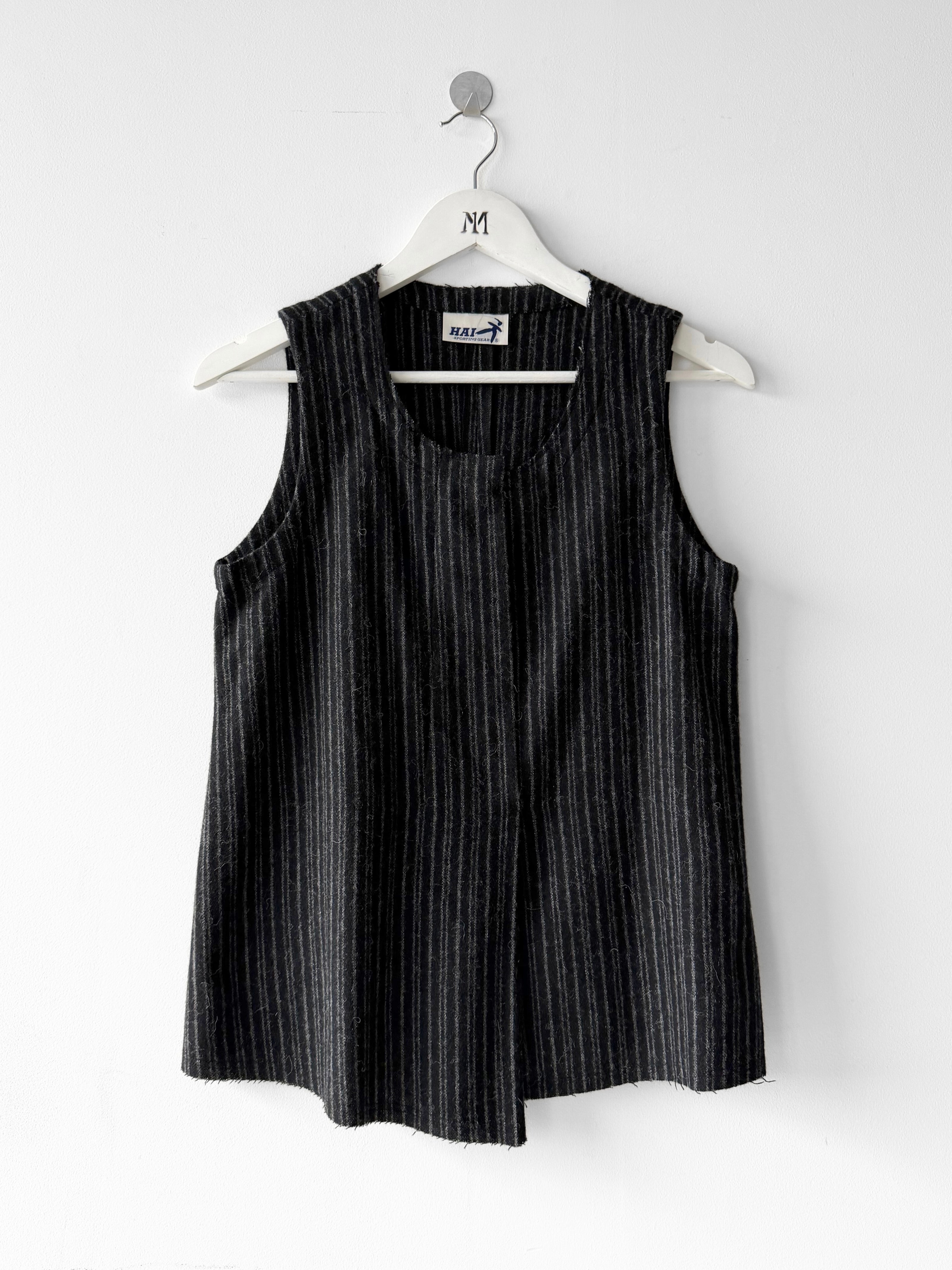 ISSEY MIYAKE HAI - 1980s PINSTRIPED VEST TOP
