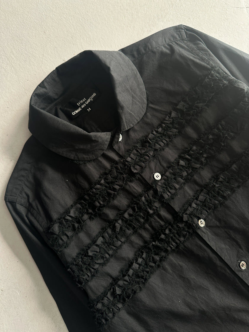COMME DES GARÇONS TRICOT - 2000s RUFFLE DETAILS AT FRONT SHIRT