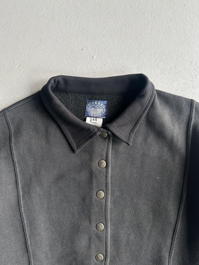 ICEBERG - 1990s PANELED FITTED WAIST SWEATER CARDIGAN