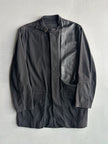 DIRK BIKKEMBERGS - S/S 2003 BELTED NECK JACKET WITH LEATHER FRONT PANEL