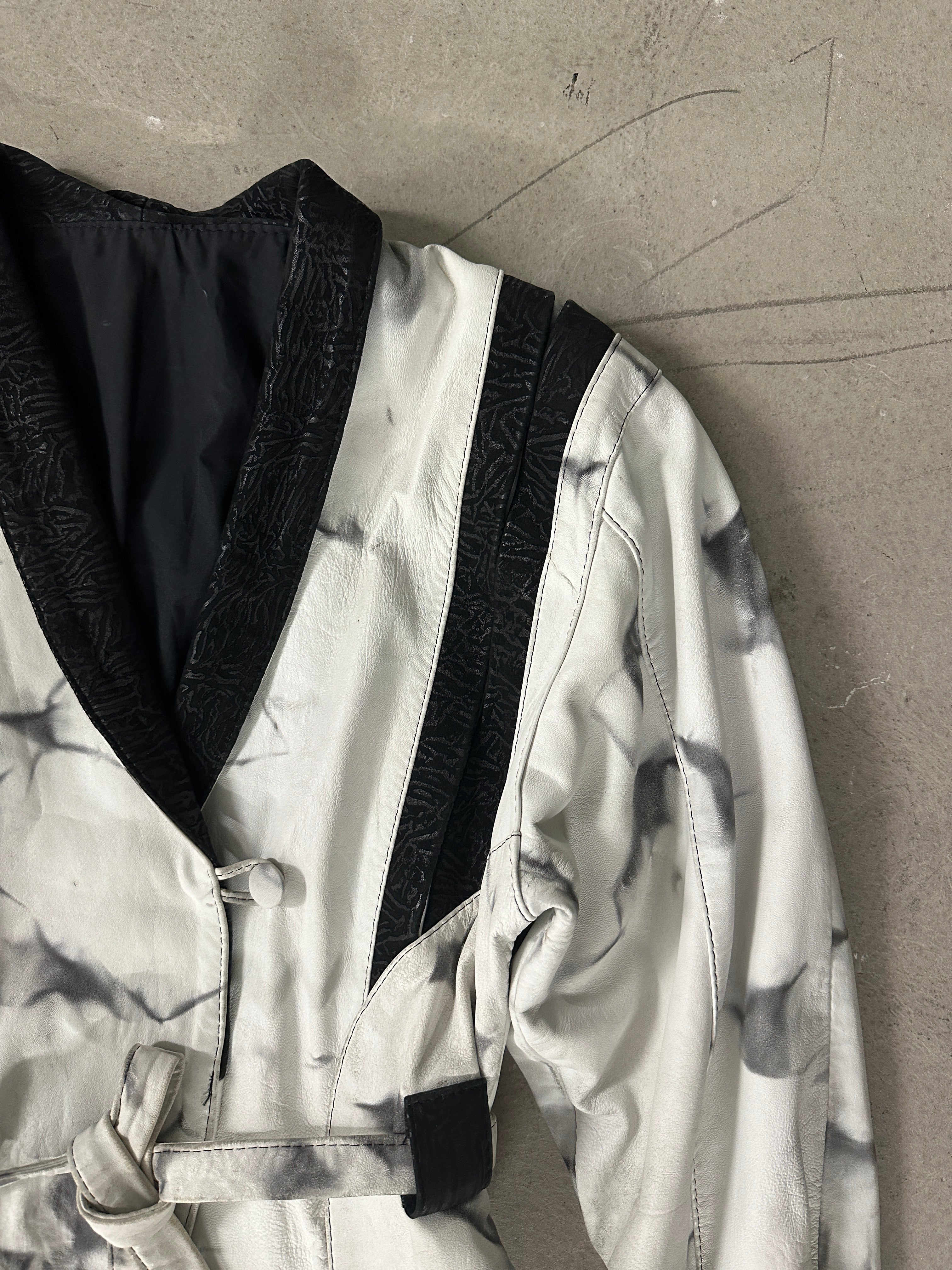 1980s MARBLE PRINT LEATHER JACKET