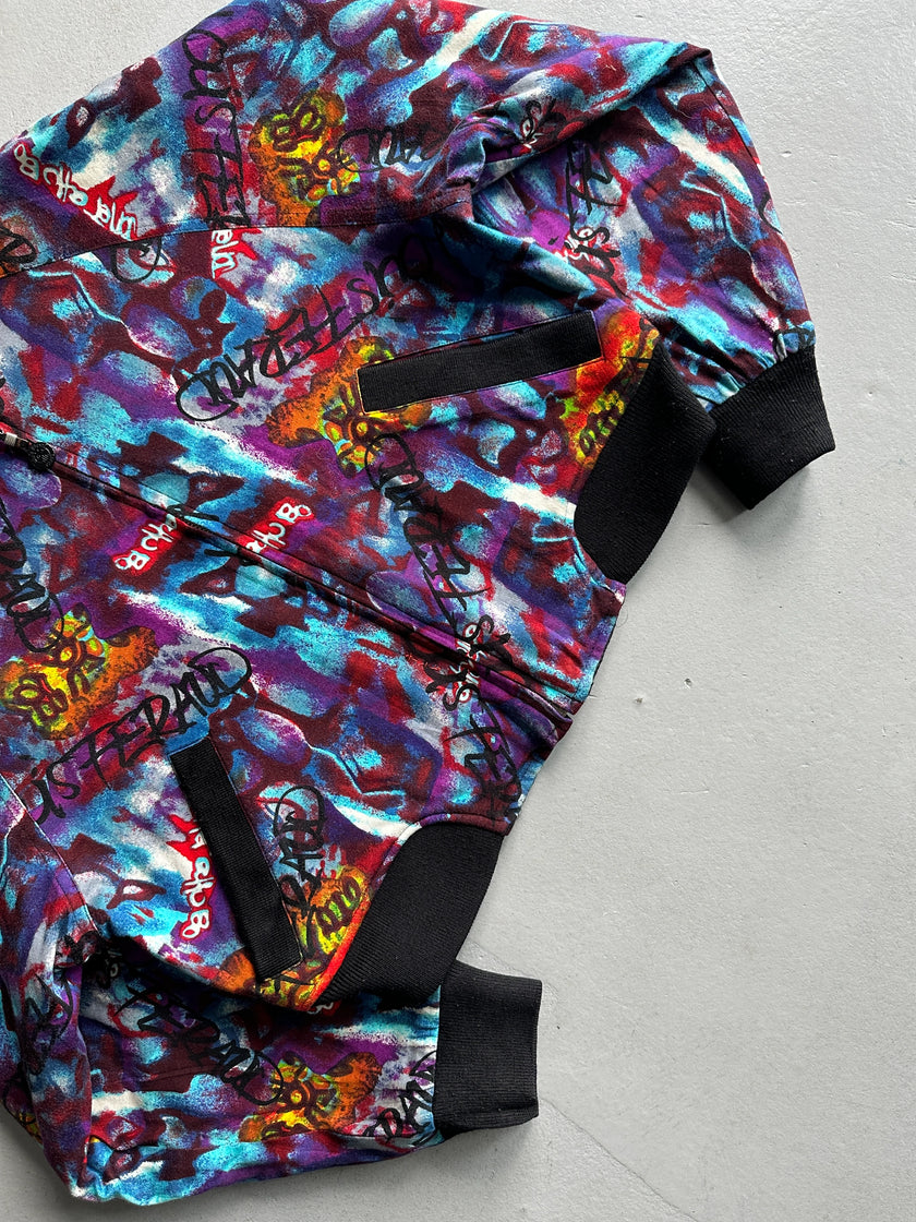 LOUIS FERAUD - 1980s REVERSIBLE BOXY FIT CROPPED BOMBER JACKET