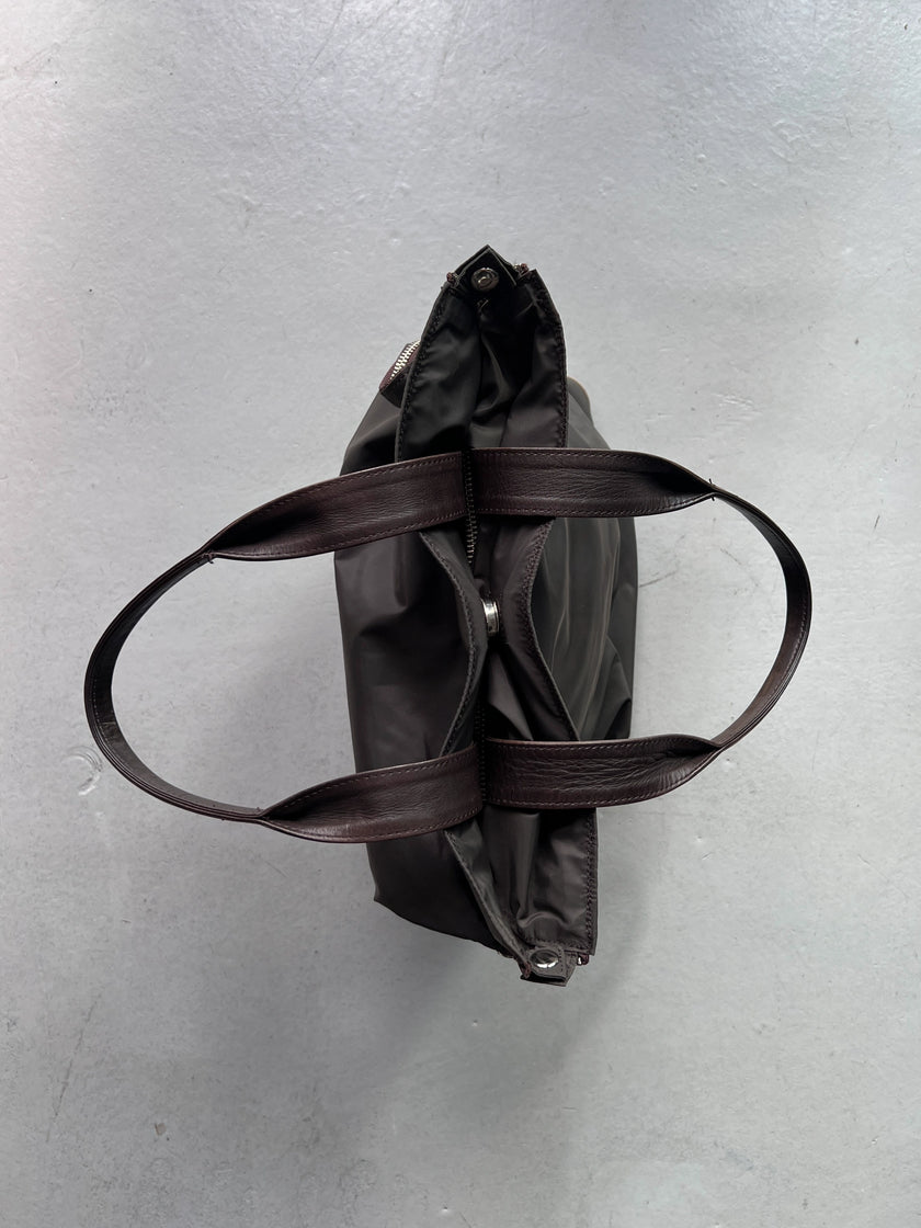 YOHJI YAMAMOTO Y'SACCS - 1990s 2 IN 1 LEATHER AND NYLON BAG