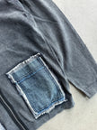 DANIELE ALESSANDRINI - 1990s FUNNEL NECK ZIPPED JUMPER WITH DENIM POCKET