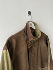 FRENCH LABEL 1980s PANELED BOMBER JACKET WITH SUEDE FRONT