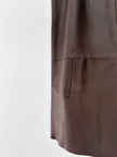 ITALIAN LABEL - 1990s LEATHER DUNGAREE DRESS
