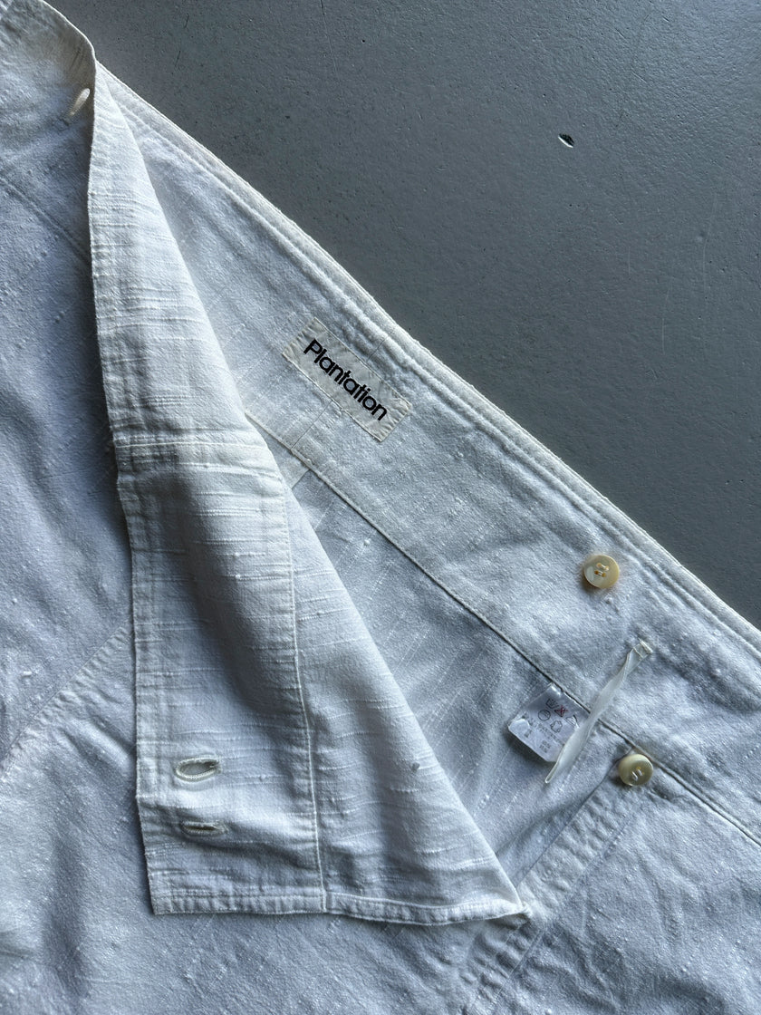 PLANTATION ISSEY MIYAKE - 1990s WRAP STYLE LINEN SHORTS