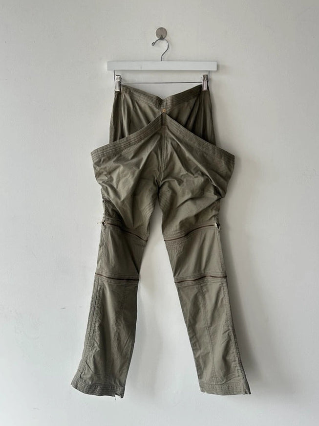 GAETANO NAVARRA - S/S 2004 2 IN 1 TROUSERS SHORTS WITH ZIP DETAILS
