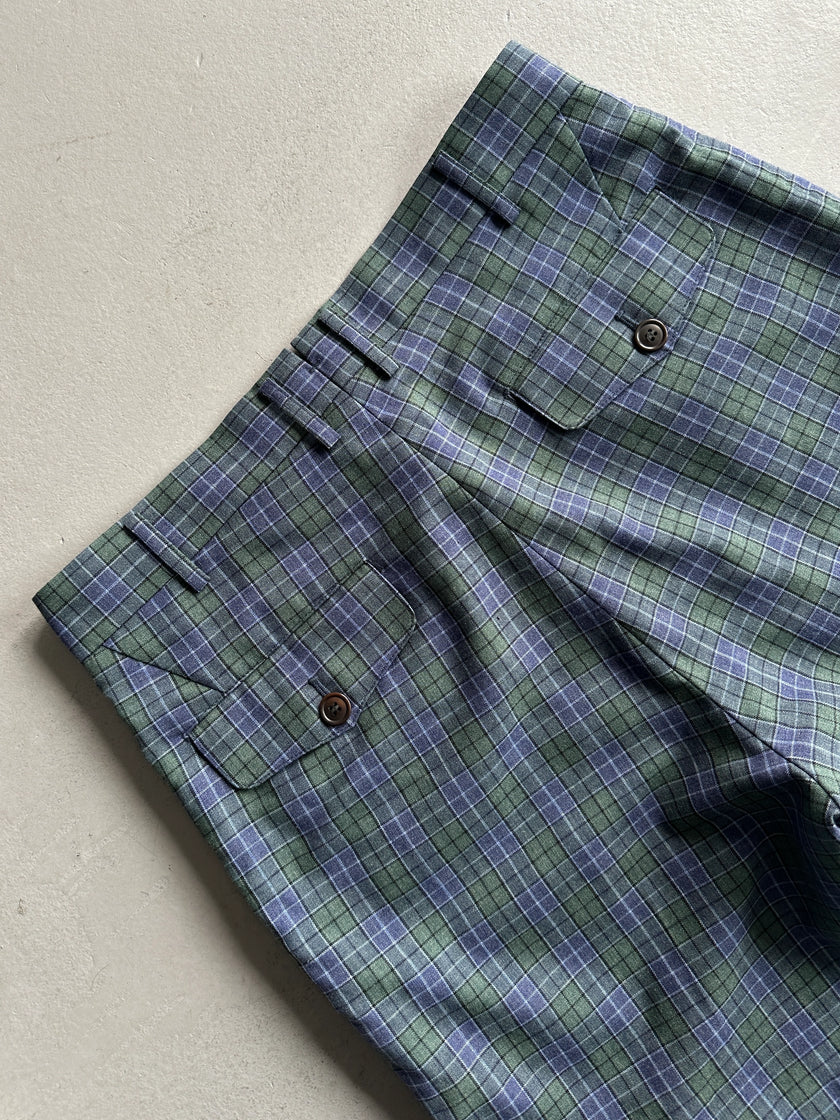 JUNYA WATANABE COMME DES GARÇONS - S/S 2014 FRONT PLEATS CHECKED BERMUDA SHORTS