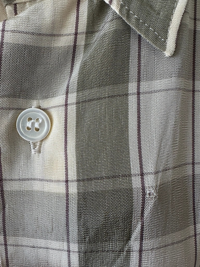 COMME DES GARÇONS - S/S 1994 CHECKED SHORT SLEEVE SHIRT WITH FLOWING DETAILS AT HEM