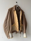 ITALIAN LABEL 1980s LAYERED JACKET WITH LEATHER FRONT AND SHEARLING POCKET AND CUFFS