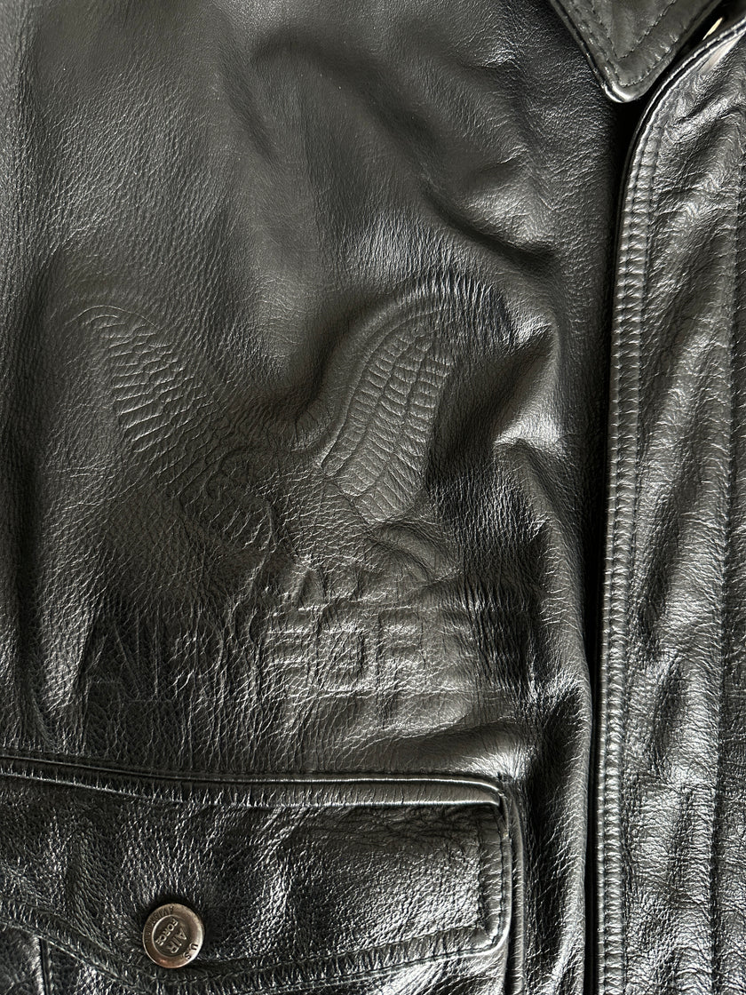 1970s LEATHER AVIATOR BOMBER JACKET