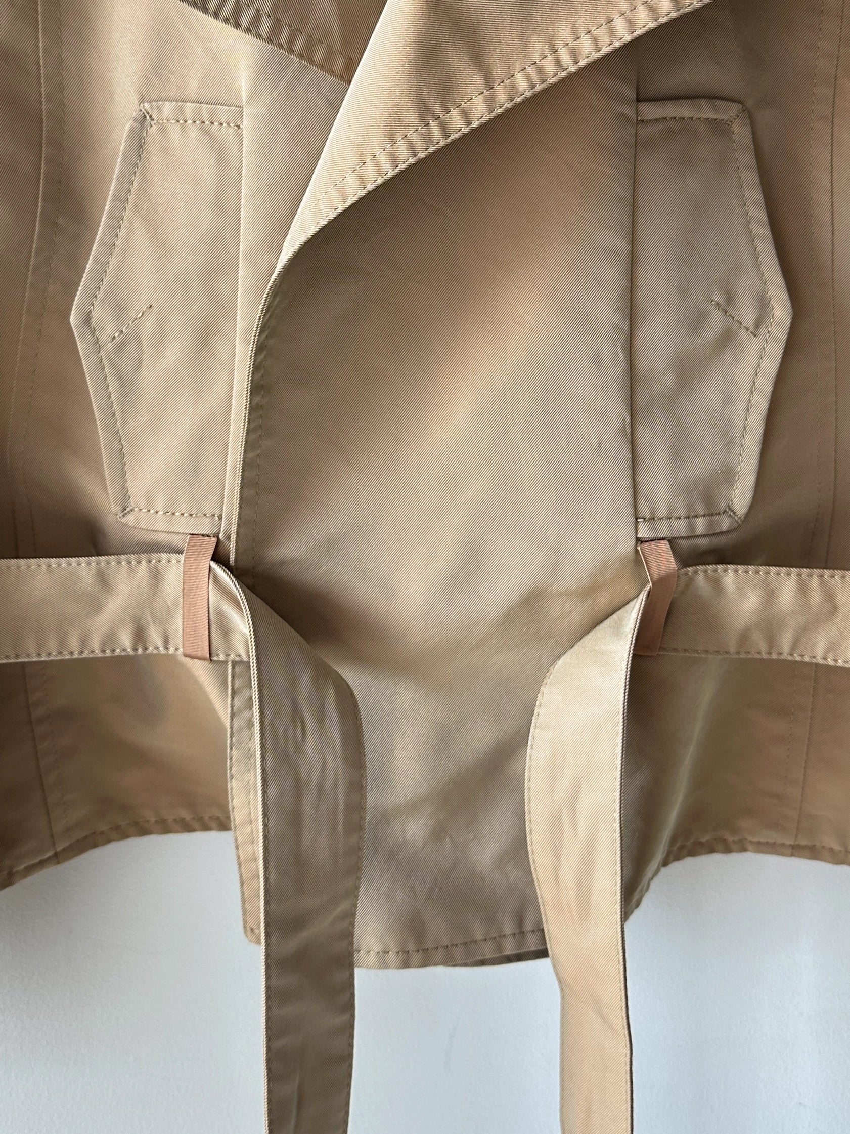 COSTUME NATIONAL - S/S 2007 CROP FIT BELTED TRENCH JACKET WITH BELL SLEEVES