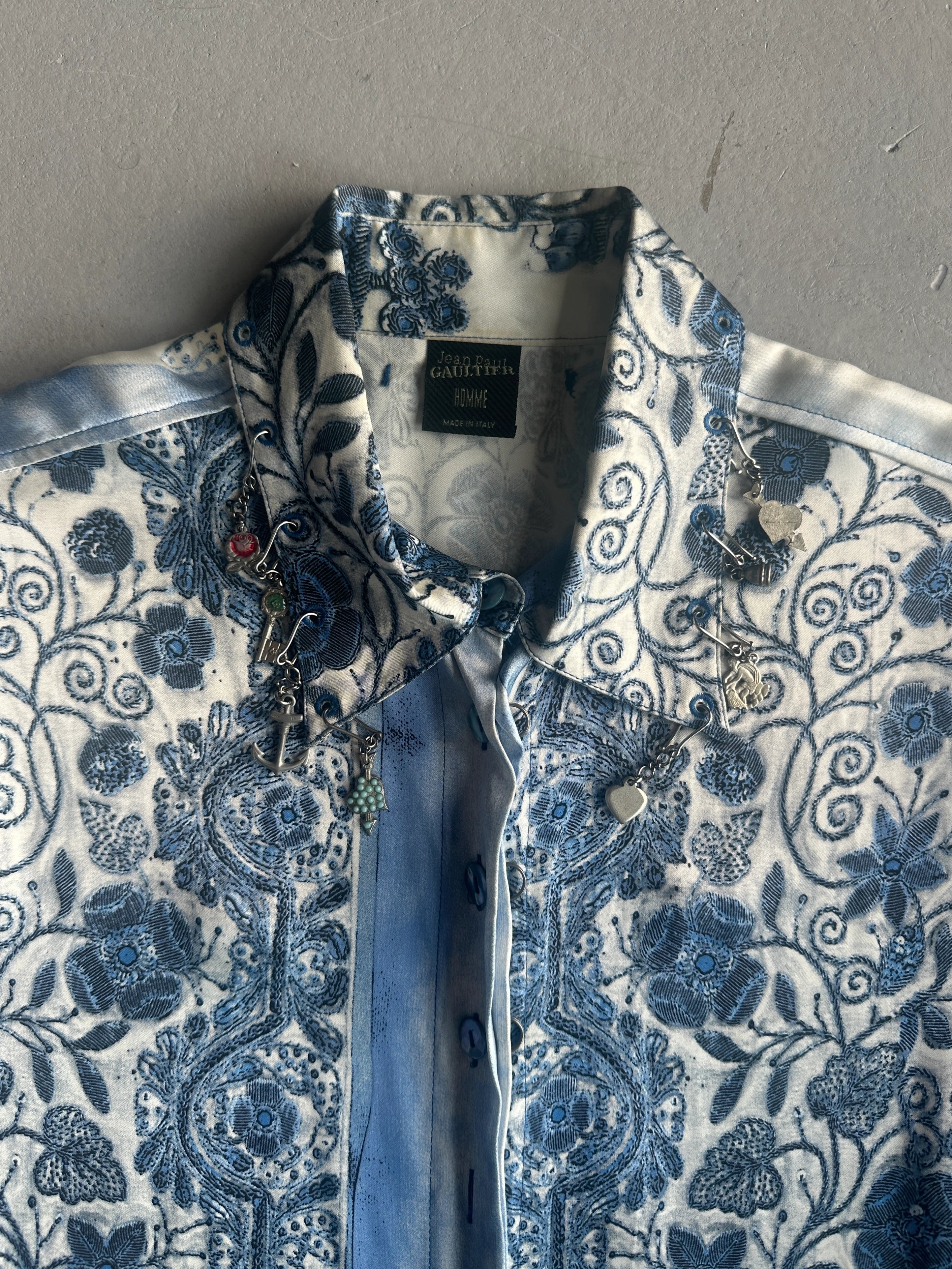 JEAN PAUL GAULTIER - S/S 2003 MATADOR ROSARY BIJOU METAL CHARM LONG SLEEVE SHIRT