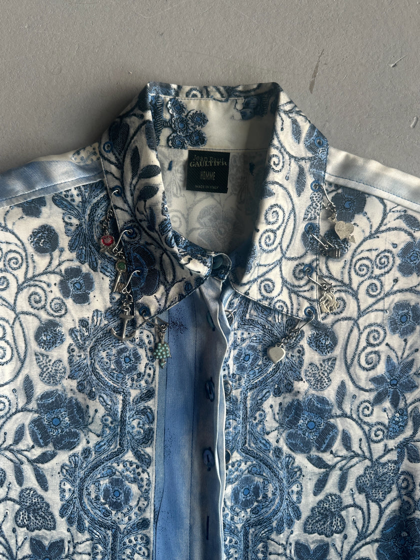JEAN PAUL GAULTIER - S/S 2003 MATADOR ROSARY BIJOU METAL CHARM LONG SLEEVE SHIRT