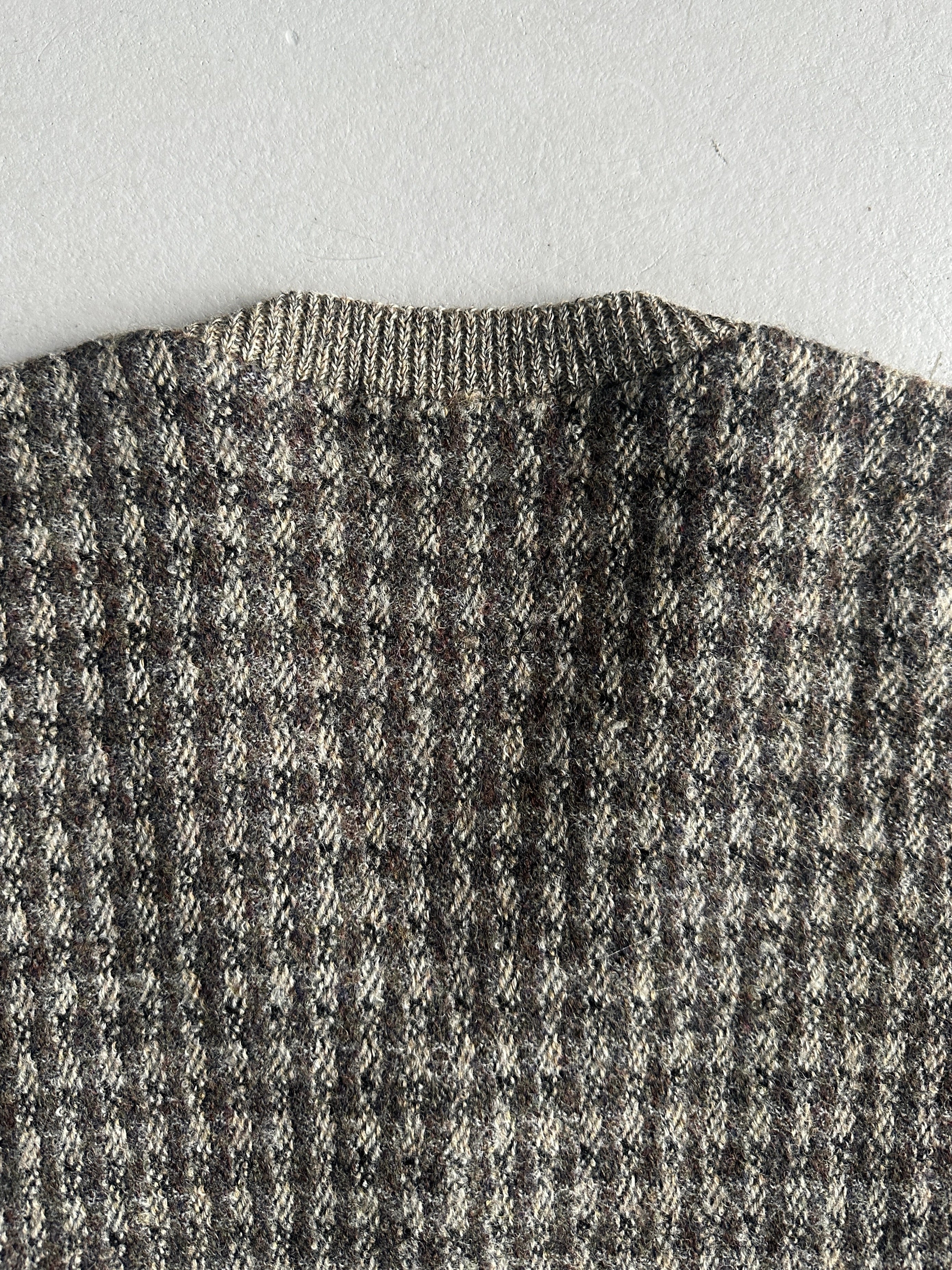 ISSEY MIYAKE - 1980s V NECK CHUNKY KNIT BOXY FIT JUMPER