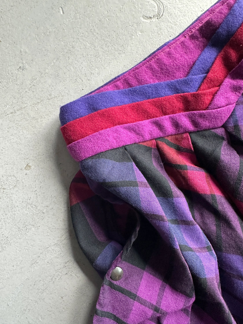 BYBLOS - 1990s CHECK PRINT PLEATED SKIRT