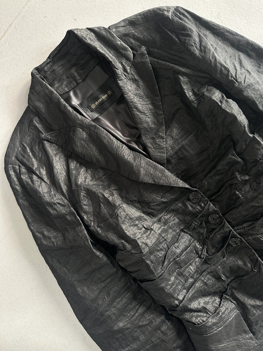 PLEIN SUD - 1990s RUCHED FRONT AND BACK METALLIC BLAZER