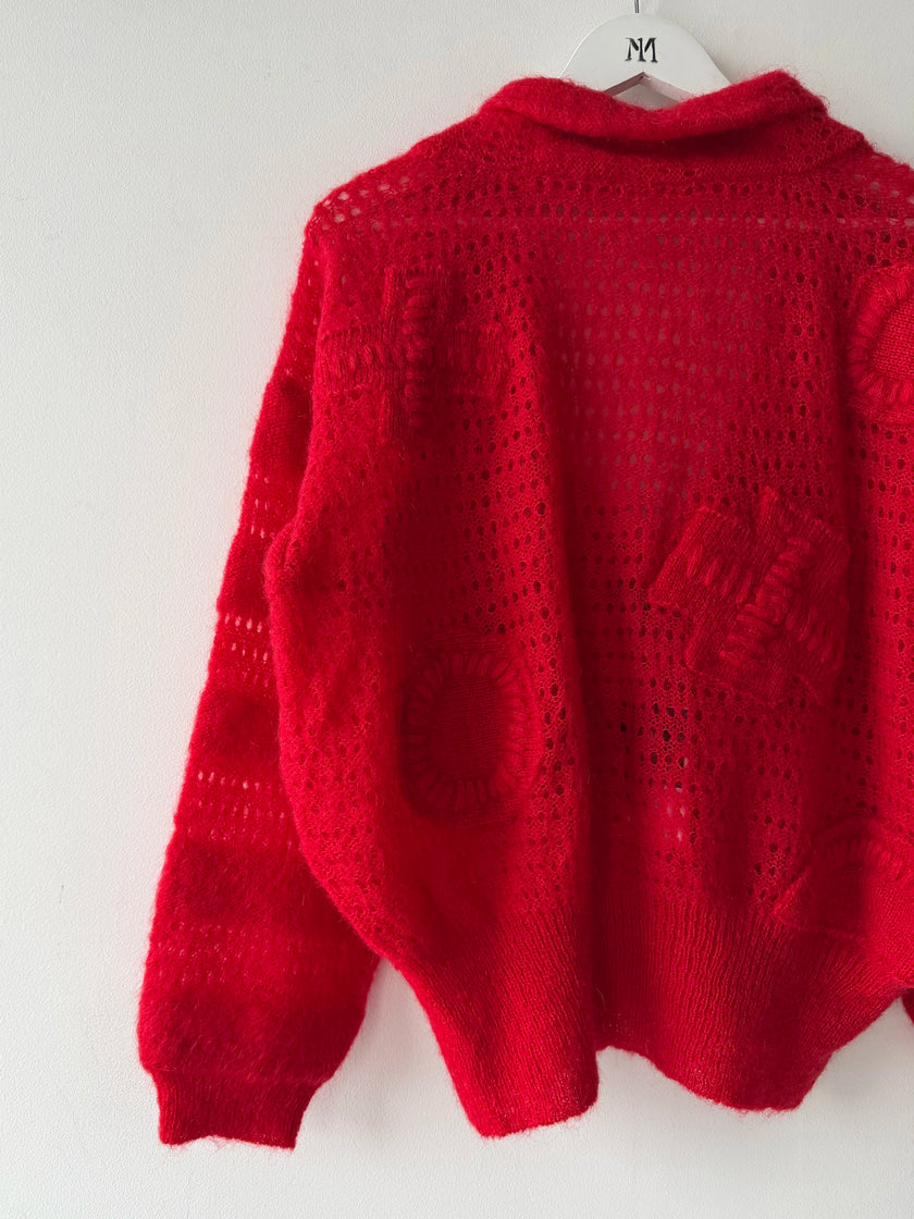 KANSAI YAMAMOTO - 1980s OPEN BACK BOXY FIT KNIT JUMPER