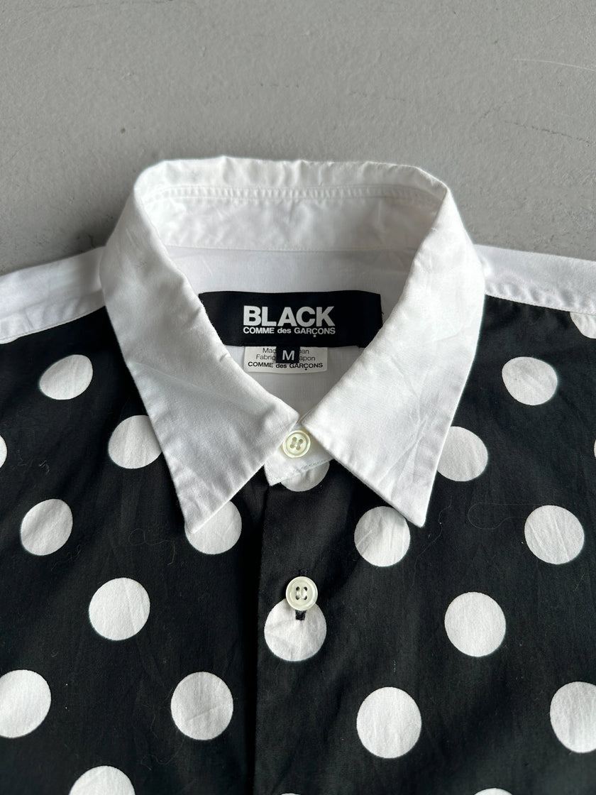 COMME DES GARÇONS BLACK - S/S 2011 POLKA DOTS FRONT PANEL LONG SLEEVE SHIRT