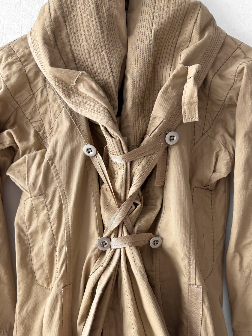 MARITHÉ + FRANÇOIS GIRBAUD - F/W 2008 RUCHED FRONT ADJUSTABLE WOOL JACKET