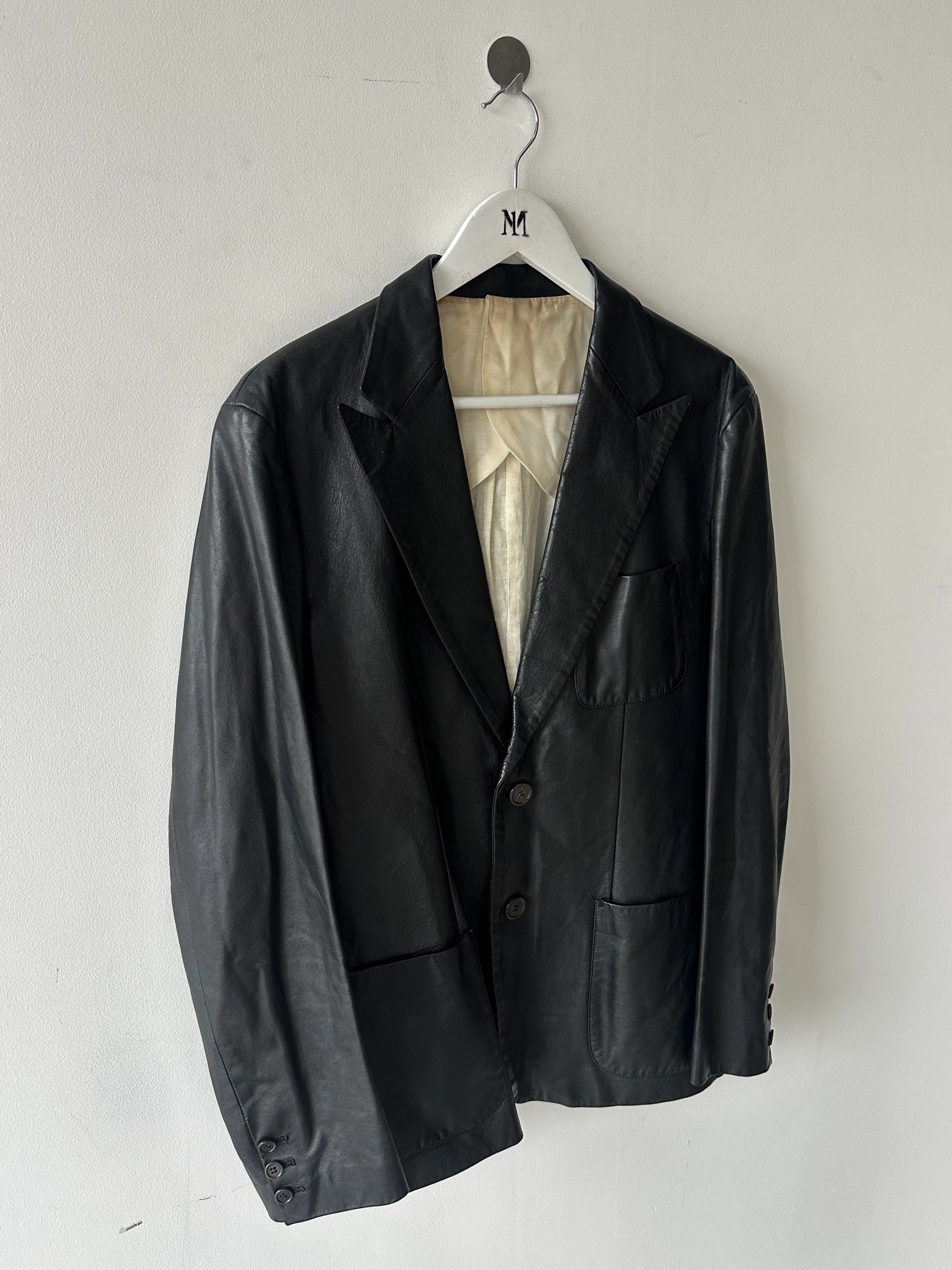MASAKI MATSUSHIMA - 2000s SAMPLE LEATHER BLAZER