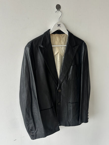 MASAKI MATSUSHIMA - 2000s SAMPLE LEATHER BLAZER