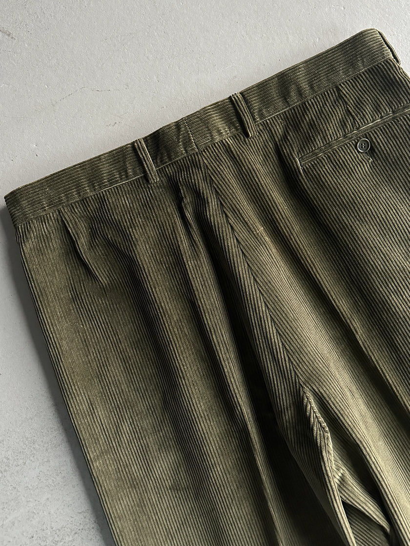 GIANFRANCO FERRÉ - 1990s CORDUROY FRONT PLEATS TROUSERS