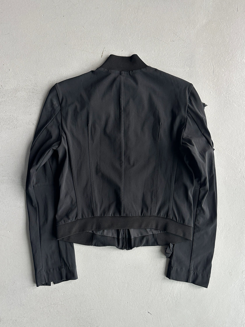 MARITHÉ + FRANÇOIS GIRBAUD - 2000s 3D FLOWER APPLIQUÉS ZIPPED JACKET