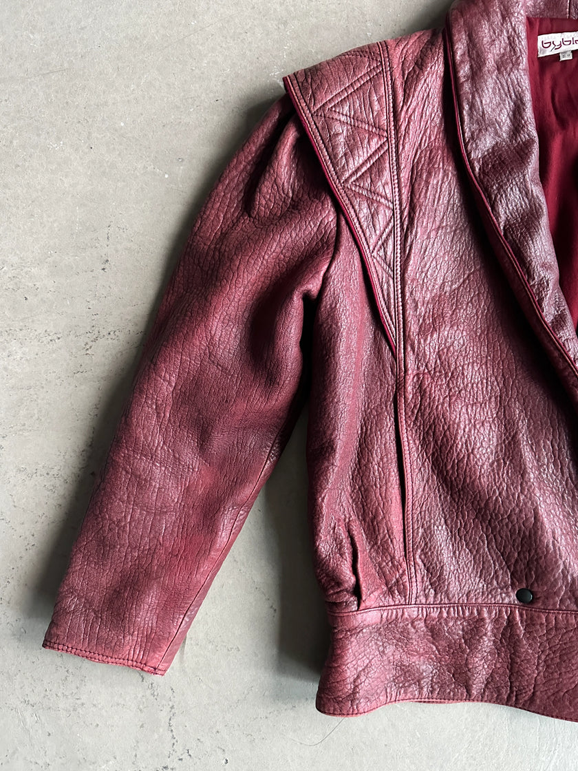 BYBLOS - 1980s BOXY FIT LEATHER JACKET