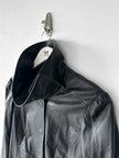 GIANFRANCO FERRÉ - early 2000s SOFT LEATHER CROP FIT JACKET WITH FUNNEL NECK
