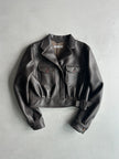 EMPORIO ARMANI - 1980s FAUX LEATHER CROPPED JACKET
