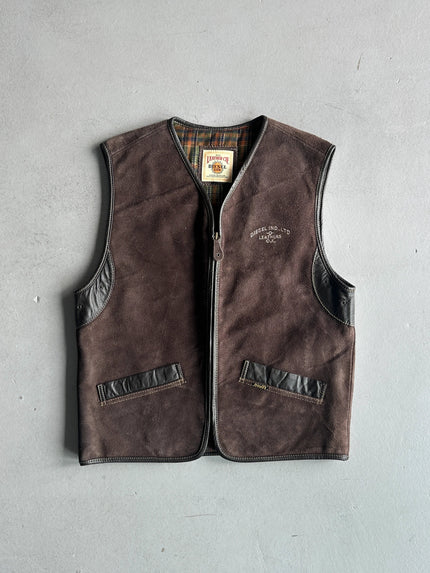 DIESEL - 1990s SUEDE ZIPPED VEST GILET JACKET