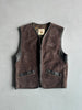 DIESEL - 1990s SUEDE ZIPPED VEST GILET JACKET