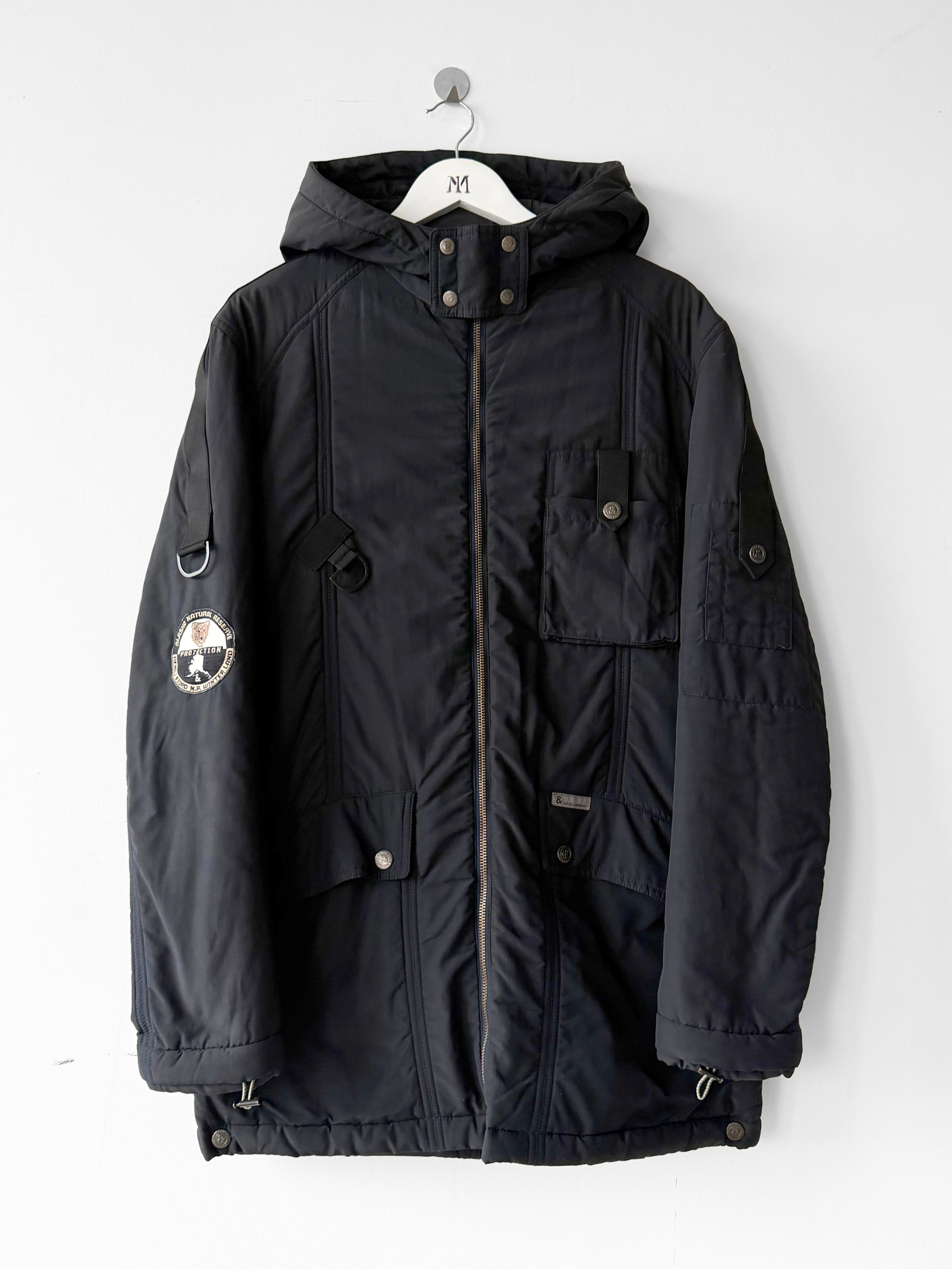 DOLCE & GABBANA - late 1990s HOODED BONDAGE PARKA JACKET