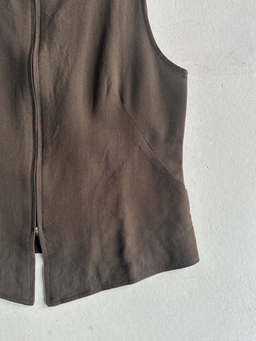HIROKO KOSHINO - 1990s ZIPPED VEST GILET