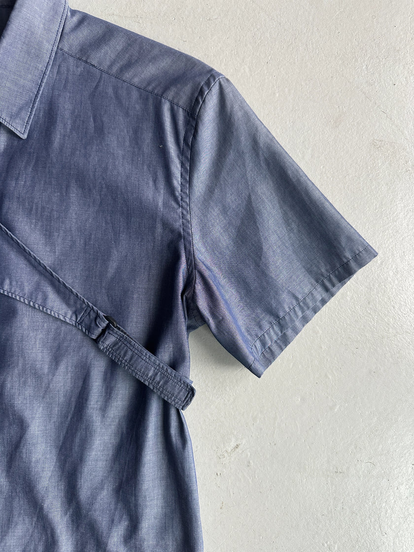 NEIL BARRETT - 2000s BONDAGE HALF SLEEVE SHIRT